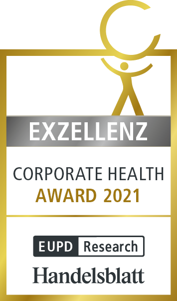 Siegel des Handelsblattes über den Corporate Health Award 2021